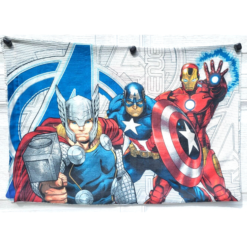 Marvel AVENGERS Pillowcase Thor Captain America Ironman Standard Size